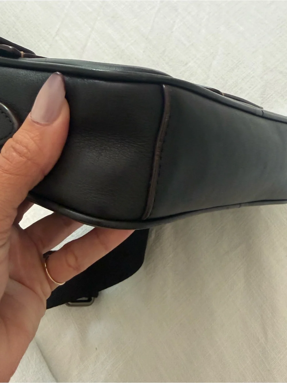 Coach Academy Crossbody Black Leather Camera Bag | men, women, unisex